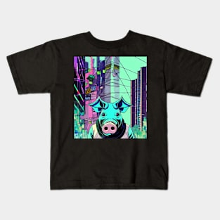 Blue Pig Kids T-Shirt